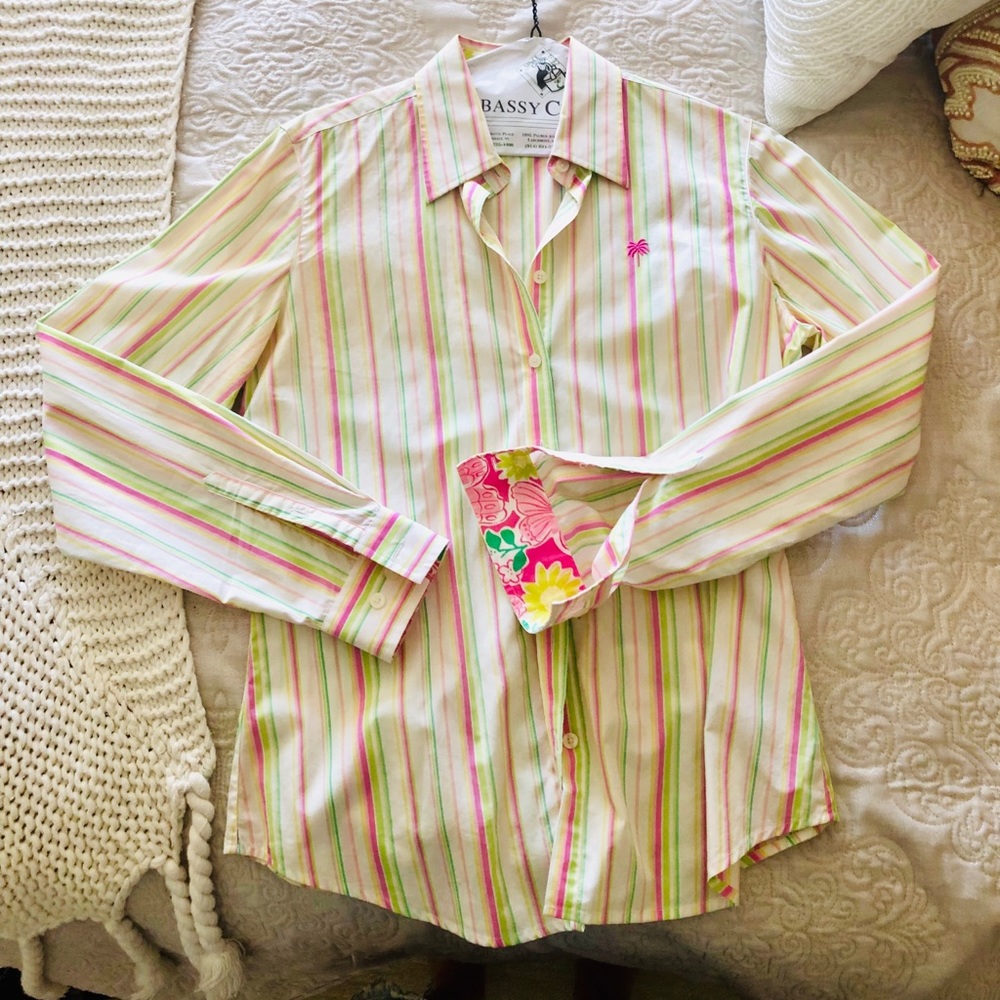 Lily Pulitzer Colorful Stripe Buttondown Shirt - image 2